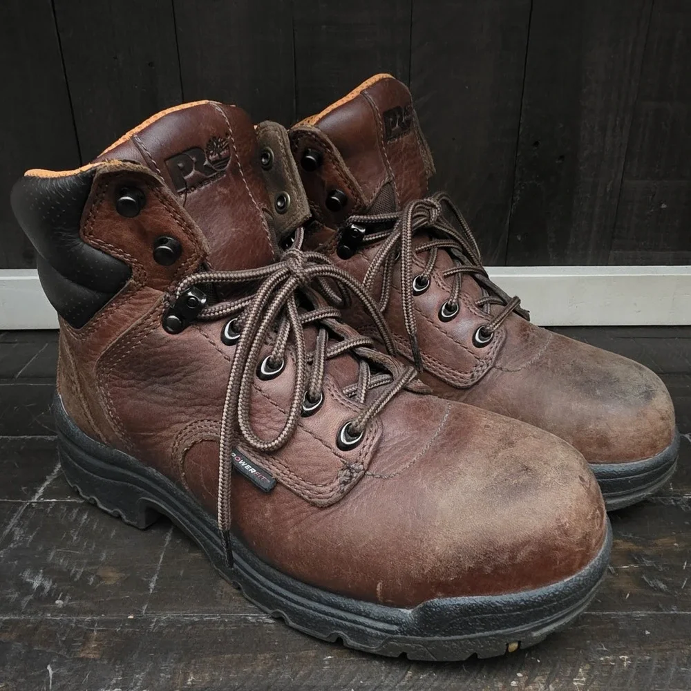 Timberland PRO Series Steel‎ Toe Safety Boots Womens 8.5M Brown Leather 26388